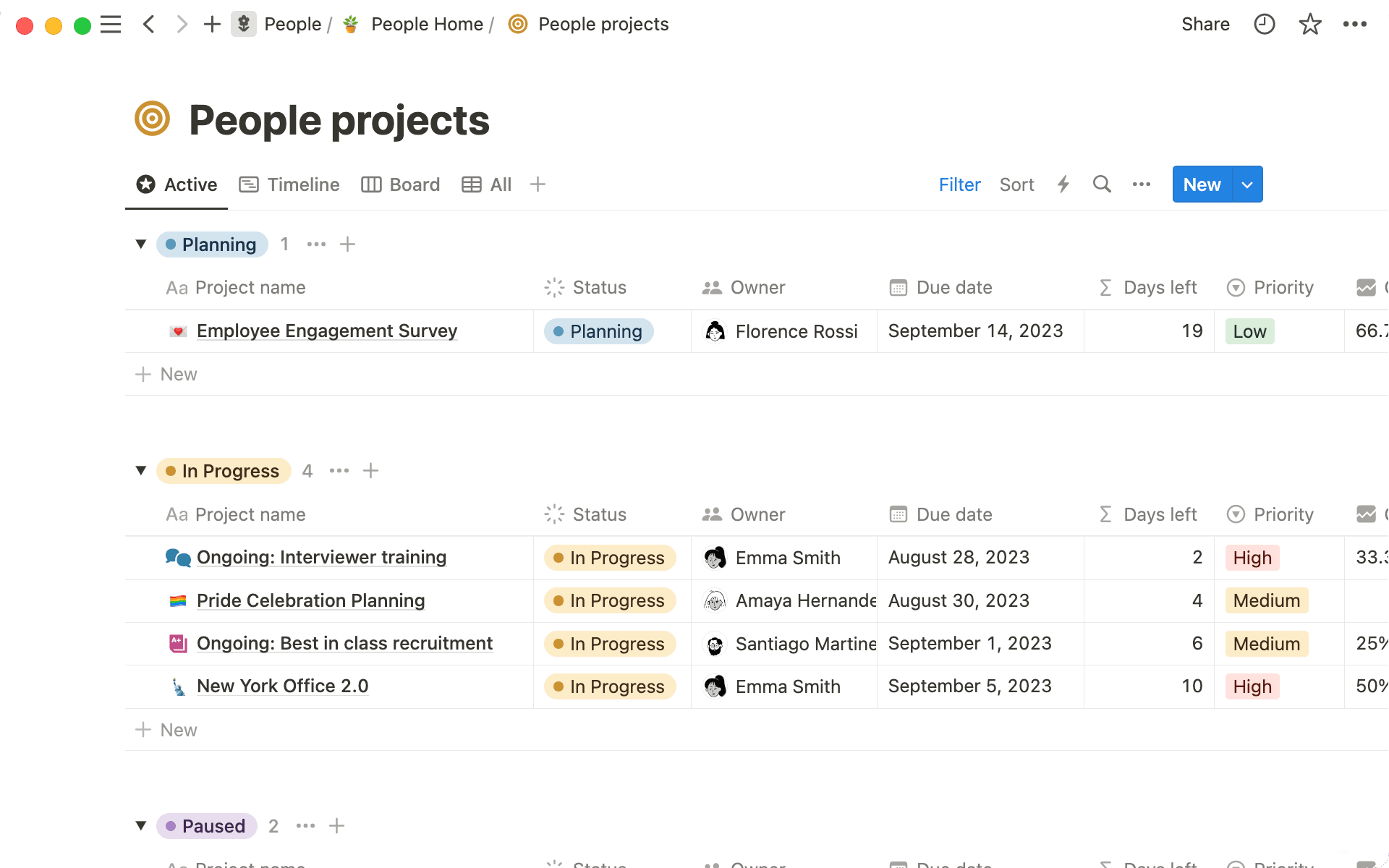 수식을 사용해 프로젝트 마감일까지 며칠이 남았는지 계산하세요.