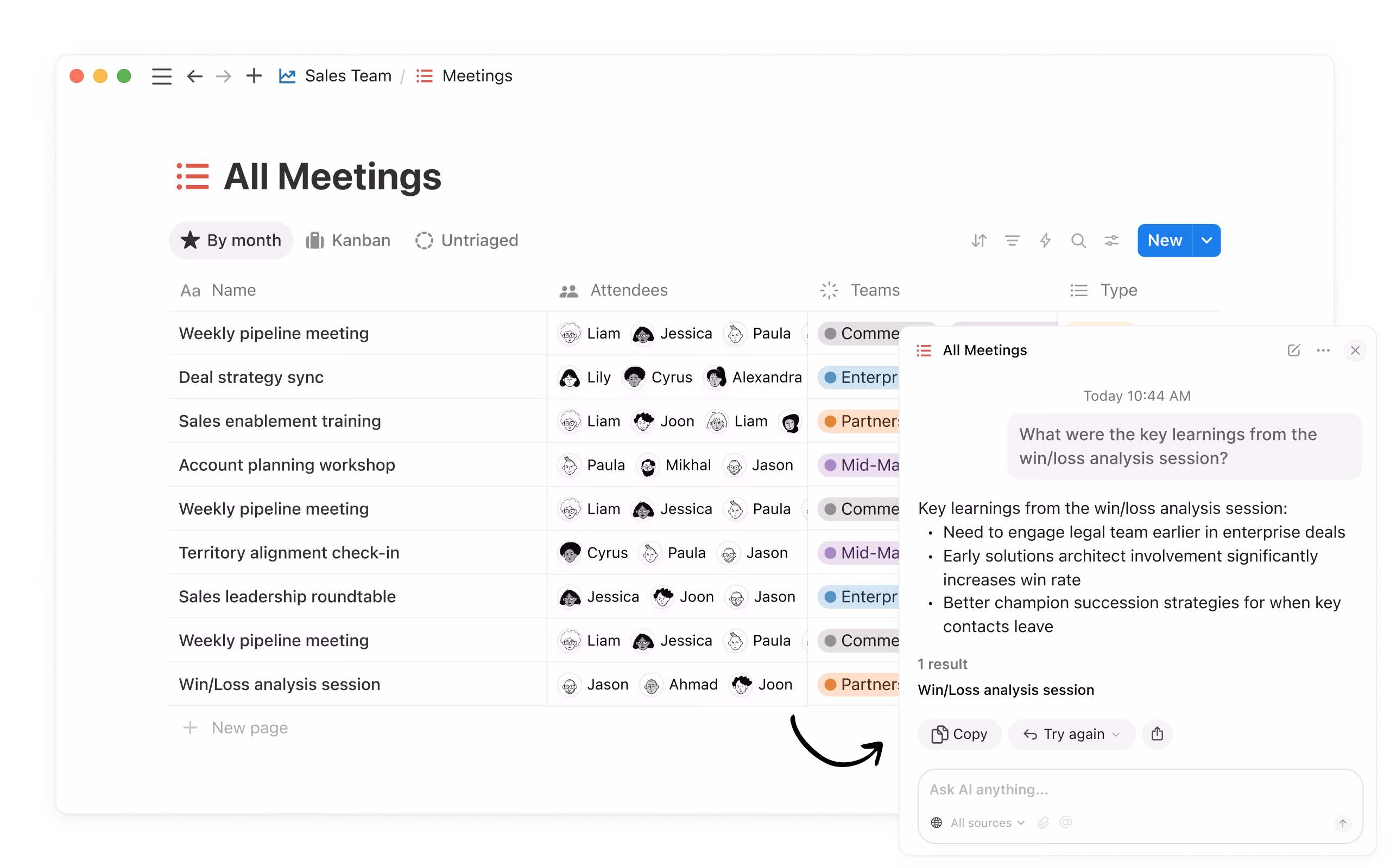 Búsquedas en reuniones