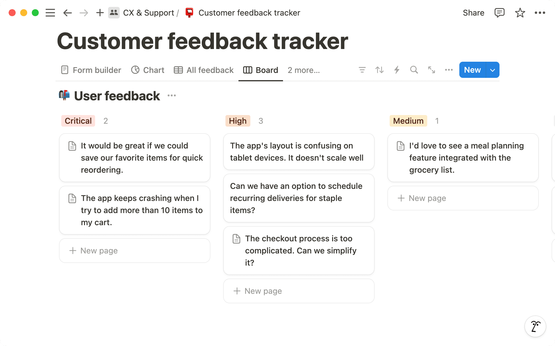 데이터베이스 보기 옆의 점 3개 메뉴를 클릭하여 보드 보기 만들기
