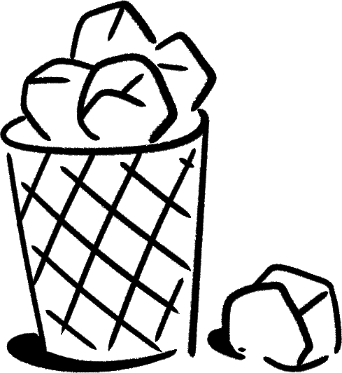 A trashcan with balled-up paper