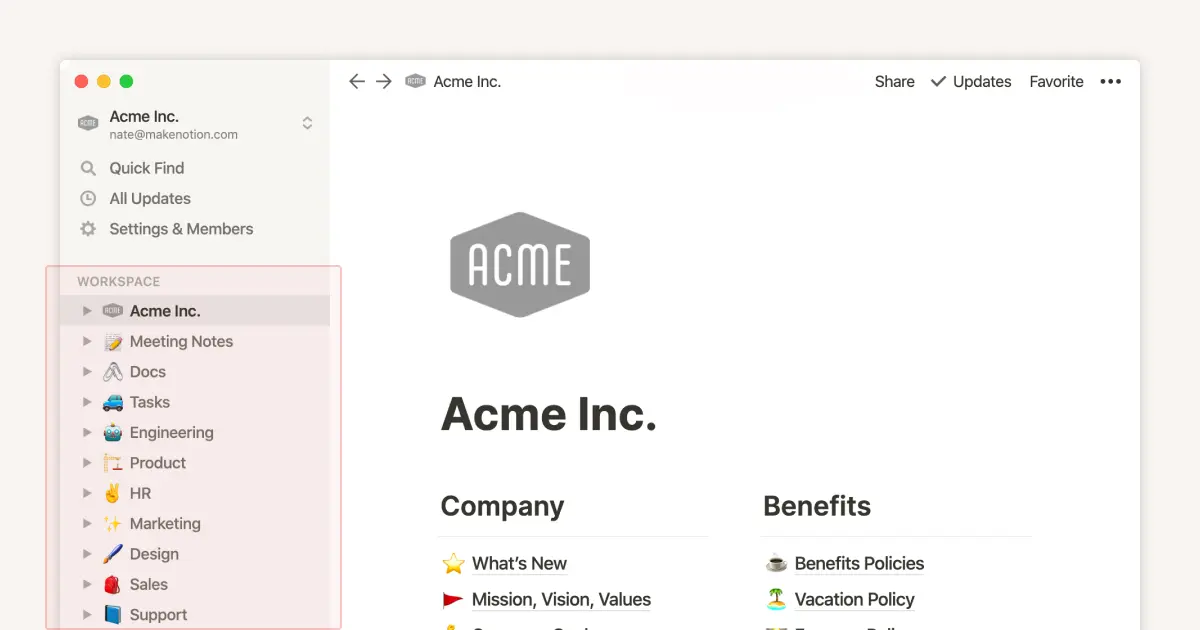 The best way to set up your team’s sidebar for clear organization