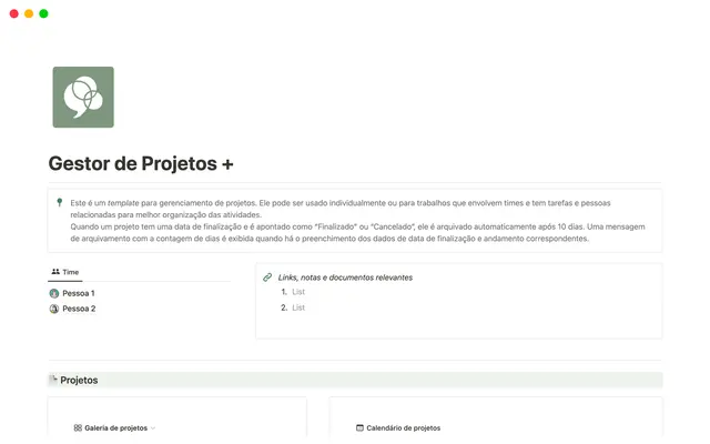 Gestor de Projetos +