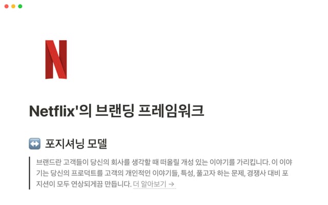 Netflix의 브랜딩 프레임워크