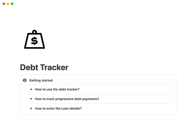 Notion Debt Tracker