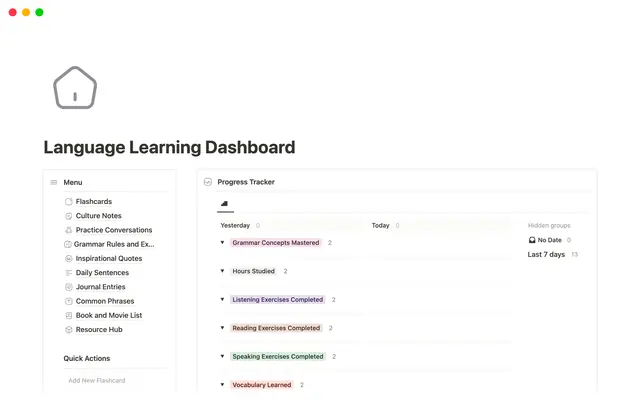 Language Learning Dashboard