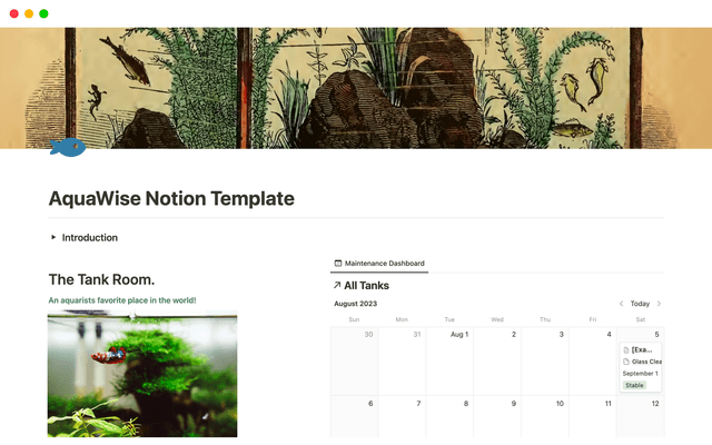 AquaWise: simple aquarium template
