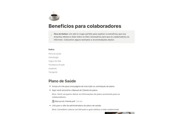 Benefícios para funcionários